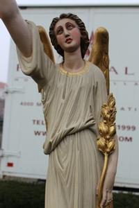 Angels style neo classisistic en wood polychrome, France 19th century