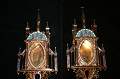 Pair Of Exclusive 24 Karat - Gilt Relic - Monstrances en Brass / Bronze / Gilt / Enamel / Glass , France 19 th century ( Anno 1865 )