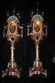 Pair Of Exclusive 24 Karat - Gilt Relic - Monstrances en Brass / Bronze / Gilt / Enamel / Glass , France 19 th century ( Anno 1865 )