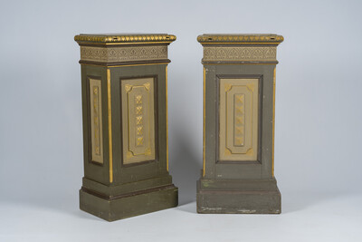 Pedestals  en Wood Polychrome, France 19 th century