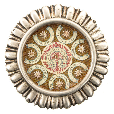 Reliquary - Relics  12 Apostles & Relic Of The True Cross / Ex Velo Bmv / Ex Pallio St. Joseph  en Silver / Glass / Originally Sealed, Belgium  19 th century