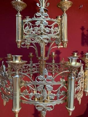 Candle Holders style Romanesque en Bronze / Polished and Varnished, France 19th century