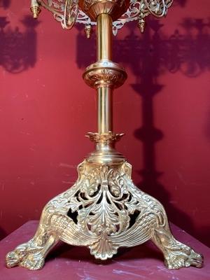 Candle Holders style Romanesque en Bronze / Polished and Varnished, France 19th century