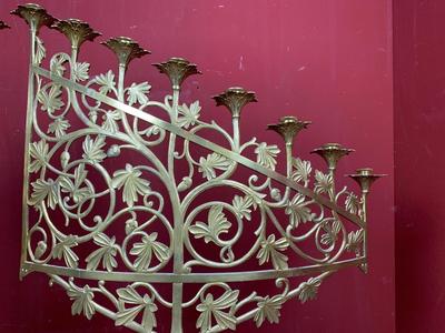 Candle Holders style Romanesque en Bronze / Gilt, France 19th century ( anno 1890 )