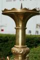 Candle Sticks style Romanesque en Brass / Bronze / Gilt, France 19th century