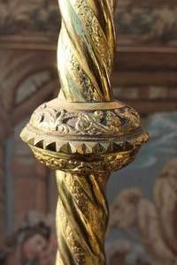 Candle Sticks style Romanesque en Bronze / Gilt, France 19th century