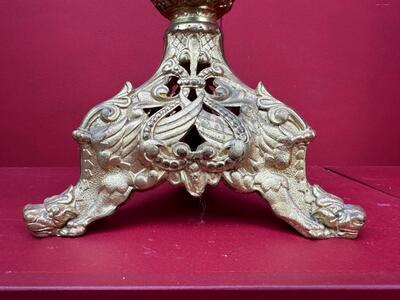 Candle Holders style Romanesque - Style en Bronze Gilt, France 19 th century ( Anno 1885 )