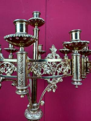 Candle Holders style Romanesque - Style en Bronze Gilt, France 19 th century ( Anno 1875 )