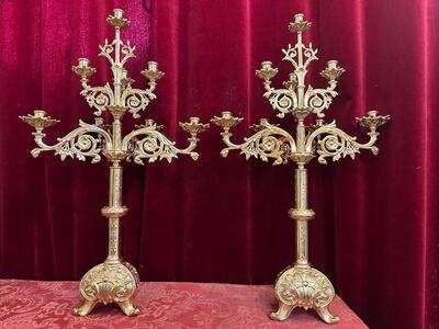 Pair Romanesque - Style Candle Holders