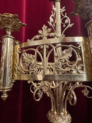 Pair Romanesque - Style Candle Holders