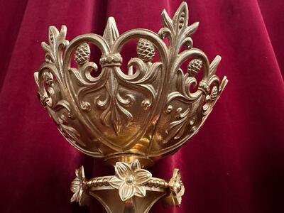 Candle Holders Measures Without Pin style Romanesque - Style en Bronze / Polished and Varnished, France 19 th century ( Anno 1865 )