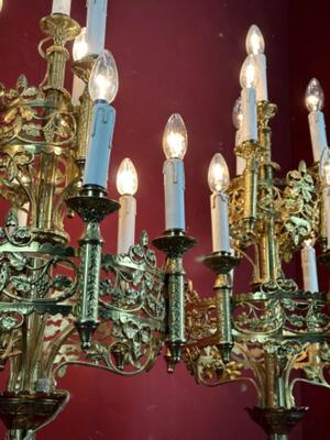 Candleabra style Romanesque - Style en Bronze Gilt, Belgium  19 th century