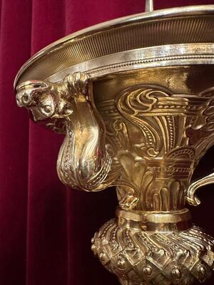 Pair Romanesque - Style Exceptional Candle ( Paschal ) Holders Measures Without Pin