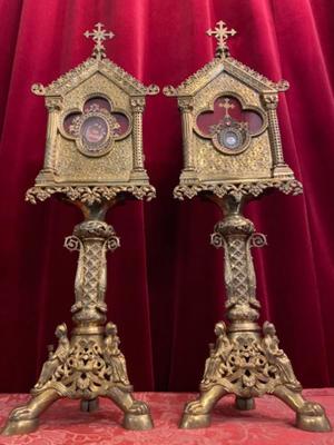 Exceptional Reliquaries style Romanesque - Style en Bronze , France 19 th century ( Anno 1865 )