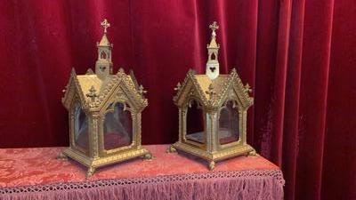 Reliquaries style Romanesque - Style en Bronze Gilt, France 19 th century ( Anno 1860 )