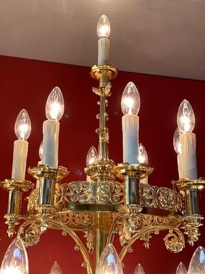 Stunning Matching Candelabra  Height 240 Cm ! style ROMANESQUE-STYLE en Bronze / Polished and Varnished / New Electric, France 19th century ( anno 1875 )