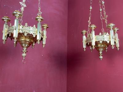 Sanctuary Lamps en Brass / Bronze / Polished and Varnished, France 19 th century ( Anno 1890 )