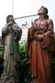 St. Mary And St. John Under The Cross en wood polychrome, Belgium 19th century