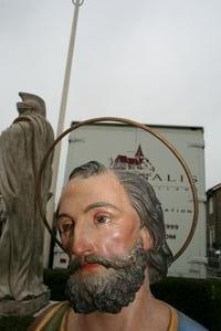 Statues  St. Joseph & St.Mary , Woodpap By Mayer - Munich en wood - pap, Germany 19th century