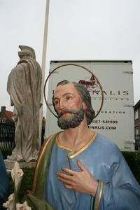 Statues  St. Joseph & St.Mary , Woodpap By Mayer - Munich en wood - pap, Germany 19th century