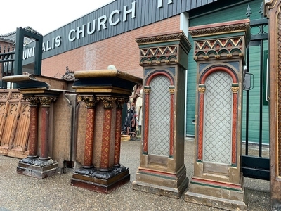 Panneling Stands Chapels And More en Oak Wood, France 19th century