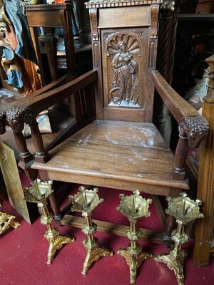 2 Chairs & Bench With Ram Heads  en Wood , Belgium  18 th century