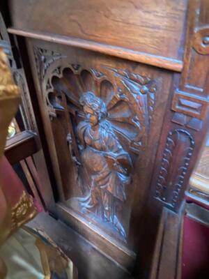 2 Chairs & Bench With Ram Heads  en Wood , Belgium  18 th century