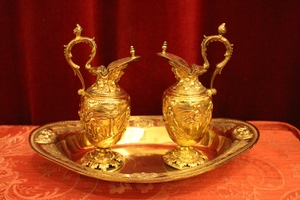 Cruets style Baroque en full silver / Gilt. Weight total 1.15 kgs., France 18 th century