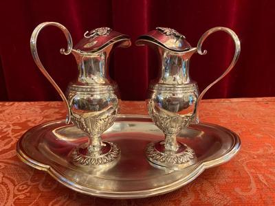 Cruets style Baroque - Style en Silver / Dish Silver Plated, Belgium 19 th century ( Anno 1865 )