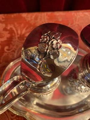 Cruets style Baroque - Style en Silver / Dish Silver Plated, Belgium 19 th century ( Anno 1865 )