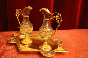 Cruets en Brass / Bronze / Gilt / Glass, France 19th century