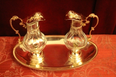 Cruets en Silver / Glass, France 19th century