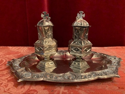 Cruets style Gothic - style en full silver, Belgium 19th century