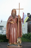 St. Antonius Abt /  Abbot en HAND-CARVED WOOD, Belgium 19th century ( anno 1865 )